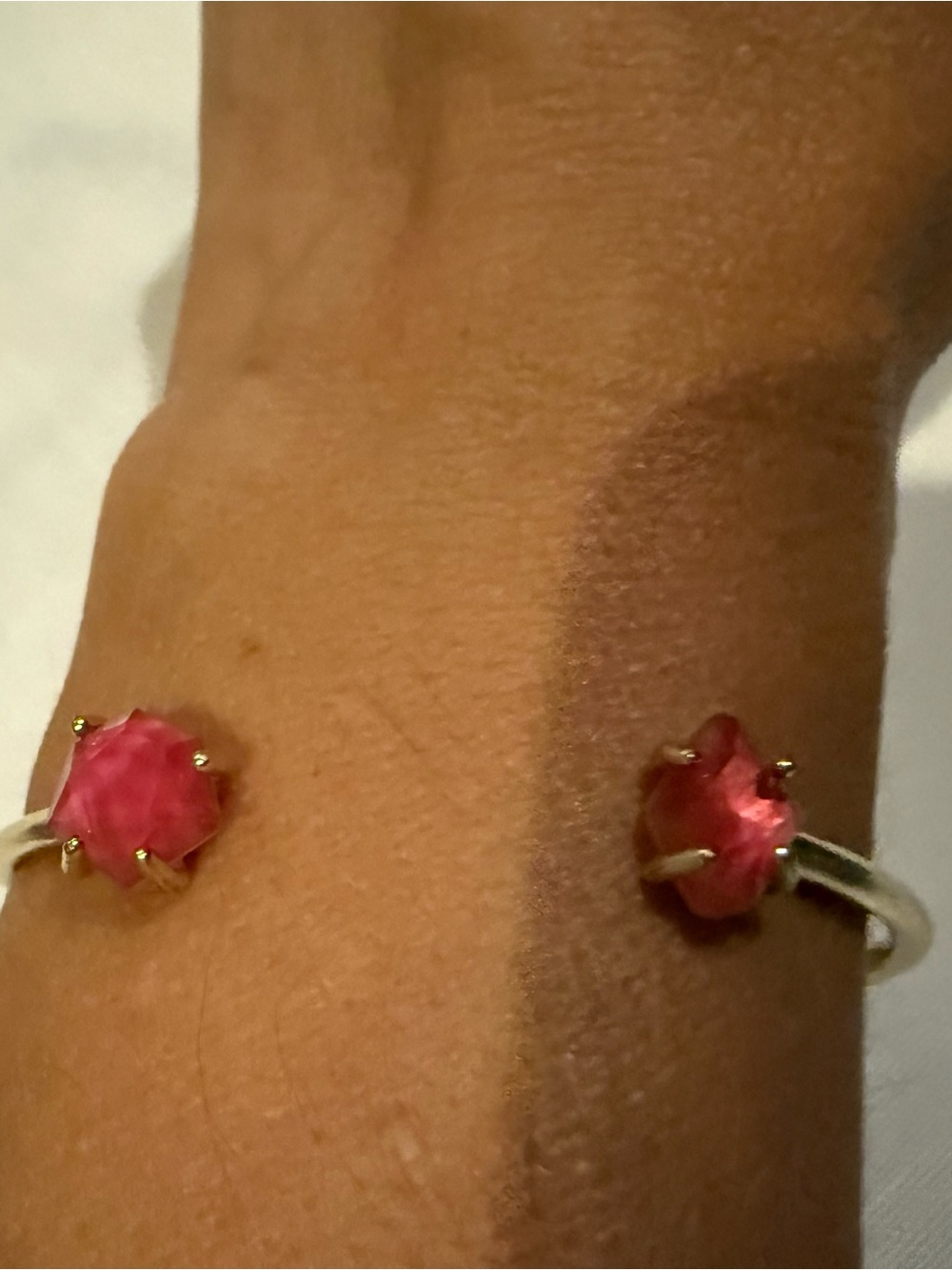 Kendra Scott Gold Open Cuff with Pink Stones
